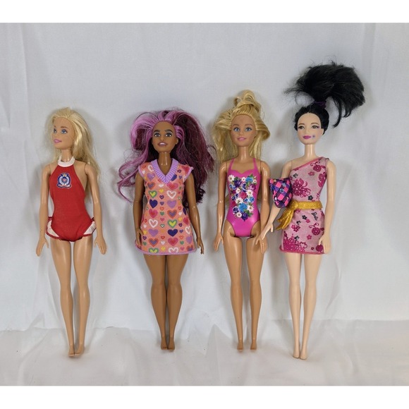 Mattel Other - Mattel Barbie 4 Doll Lot Baywatch Fashionistas Water Play Beach Chic Raquelle
